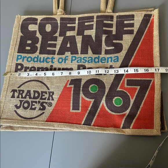 NWT Trader Joe's Burlap Coffee Beans Tote - Picture 7 of 7